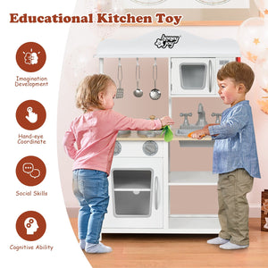 Wooden Pretend Play Kitchen Set for Kids with Accessories and Sink view 7