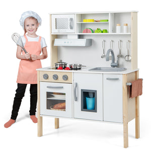 Wooden Pretend Play Kitchen Set for Toddlers-White view 4
