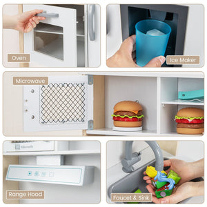 Wooden Pretend Play Kitchen Set for Toddlers-White view 9