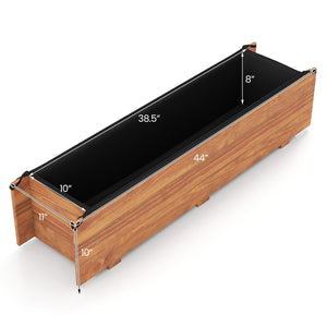 Wooden Raised Garden Bed with Drainage Holes and Liner Elevated Rectangular Planter Box-Orange view 5