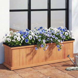 Wooden Raised Garden Bed with Drainage Holes and Liner Solid Fir Wood Planter Box-L view 2