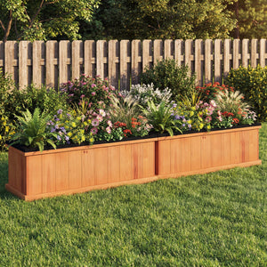 Wooden Raised Garden Bed with Drainage Holes and Liner Solid Fir Wood Planter Box-L view 3