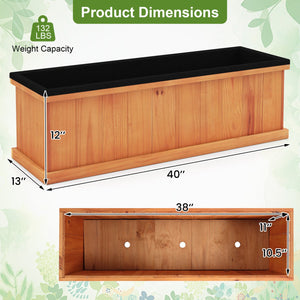 Wooden Raised Garden Bed with Drainage Holes and Liner Solid Fir Wood Planter Box-L view 4