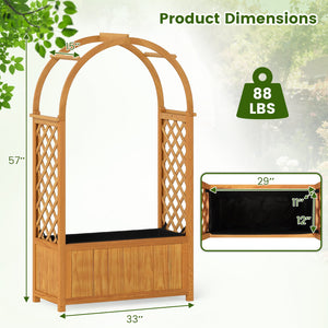 Wooden Raised Garden Bed with Lattice Trellis and Arched Roof-Orange view 4