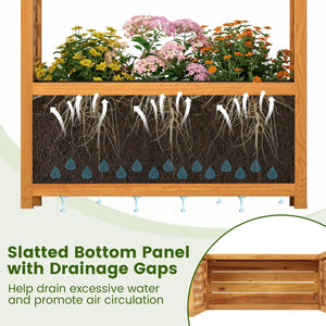 Wooden Raised Garden Bed with Lattice Trellis and Arched Roof-Orange view 7