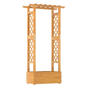 Wooden Raised Garden Bed with Lattice Trellis and Hanging Roof-Orange view 4