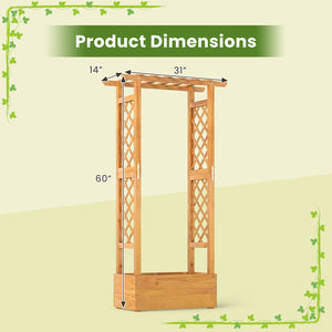 Wooden Raised Garden Bed with Lattice Trellis and Hanging Roof-Orange view 5