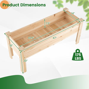 Wooden Raised Garden Bed with Legs 175 LBS Heavy-Duty Elevated Planter Box with Drainage Holes-Natural view 5