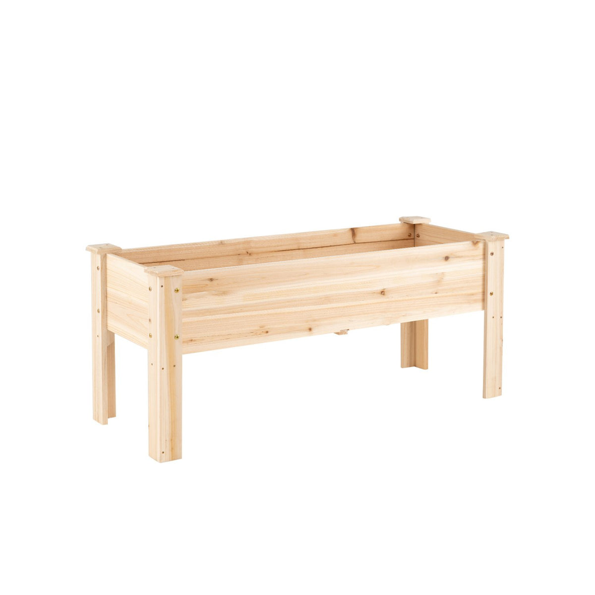 Wooden Raised Garden Bed with Legs 175 LBS Heavy-Duty Elevated Planter Box with Drainage Holes-Natural view 6