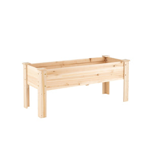 Wooden Raised Garden Bed with Legs 175 LBS Heavy-Duty Elevated Planter Box with Drainage Holes-Natural view 6