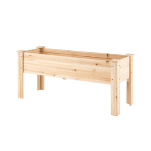 Wooden Raised Garden Bed with Legs 175 LBS Heavy-Duty Elevated Planter Box with Drainage Holes-Natural view 7