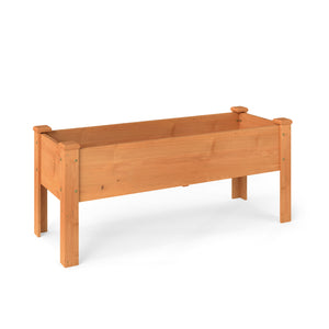 Wooden Raised Garden Bed with Legs Elevated Planter Box with Drainage Holes-Orange view 3
