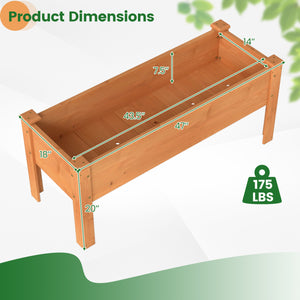 Wooden Raised Garden Bed with Legs Elevated Planter Box with Drainage Holes-Orange view 4