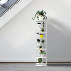 Wooden Shoes Storage Stand 7 Tiers Shoe Rack Organizer Multi-shoe Rack Shoebox-White view 2