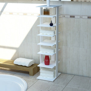 Wooden Shoes Storage Stand 7 Tiers Shoe Rack Organizer Multi-shoe Rack Shoebox-White view 3