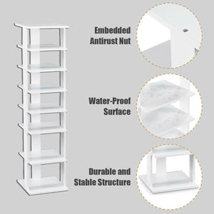 Wooden Shoes Storage Stand 7 Tiers Shoe Rack Organizer Multi-shoe Rack Shoebox-White view 9