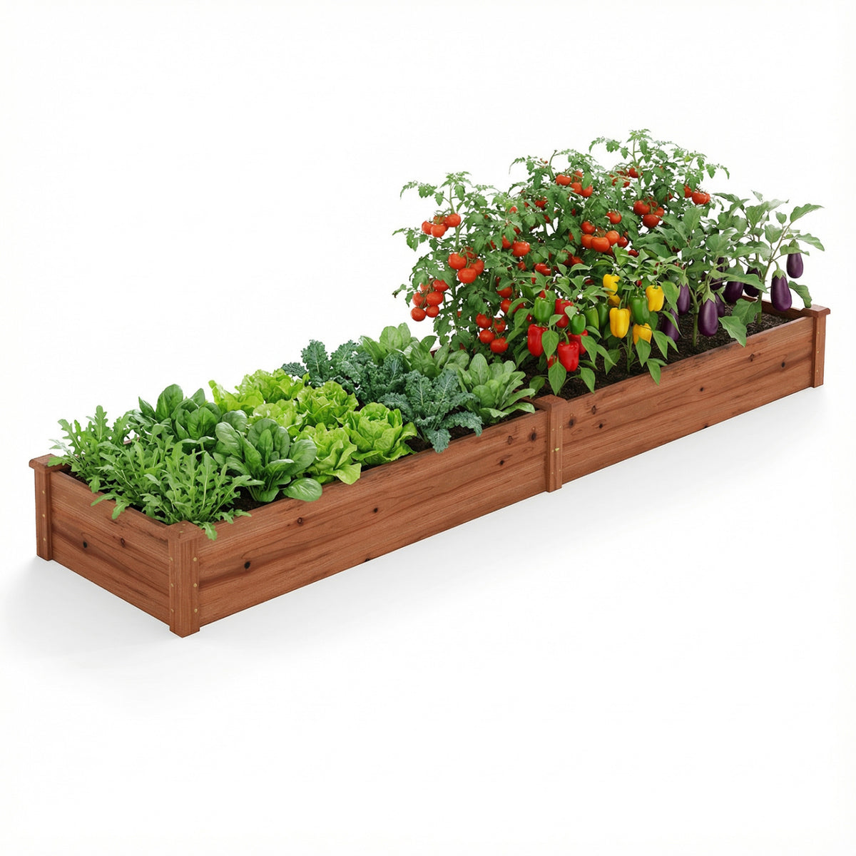 Wooden Vegetable Raised Garden Bed for Backyard Balcony Patio-Brown view 4