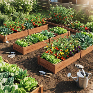 Wooden Vegetable Raised Garden Bed for Backyard Balcony Patio-Brown view 6