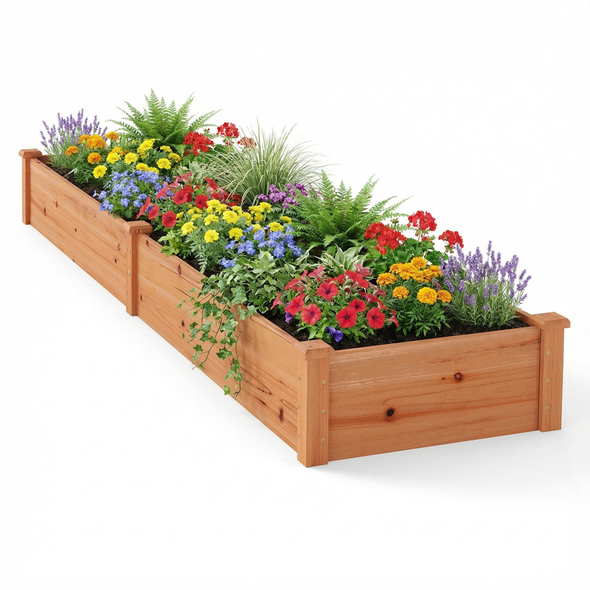 Wooden Vegetable Raised Garden Bed for Backyard Balcony Patio-Orange