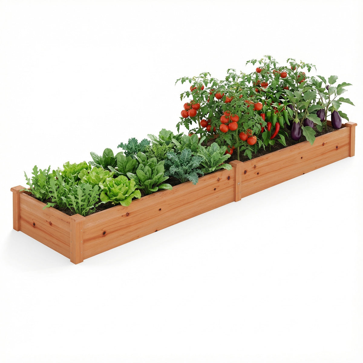 Wooden Vegetable Raised Garden Bed for Backyard Balcony Patio-Orange view 4