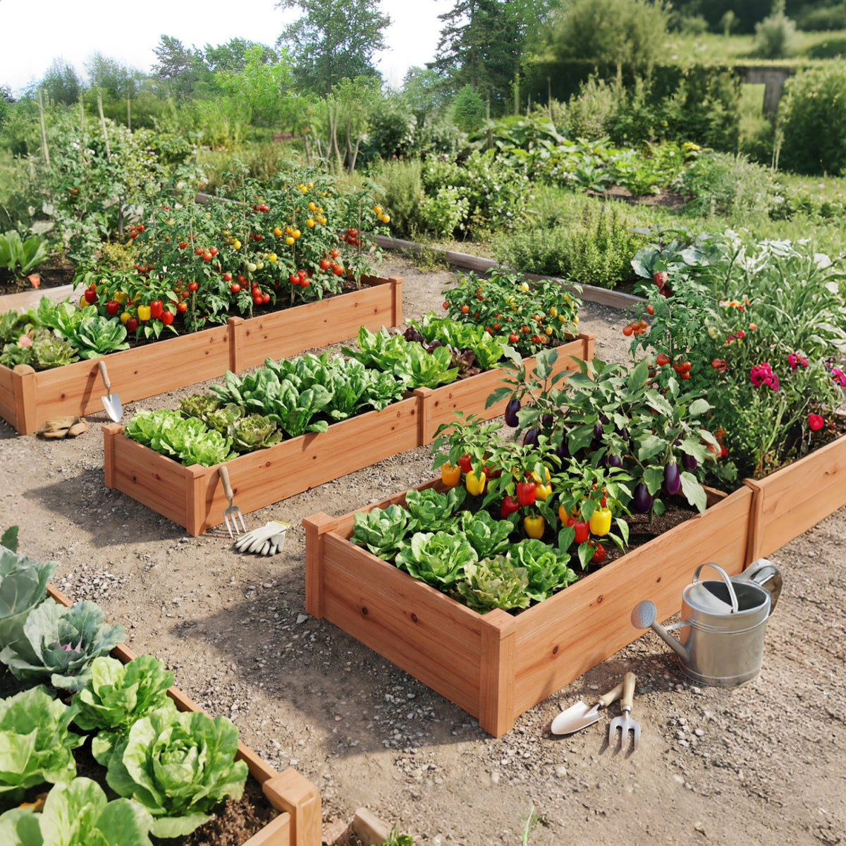 Wooden Vegetable Raised Garden Bed for Backyard Balcony Patio-Orange view 6