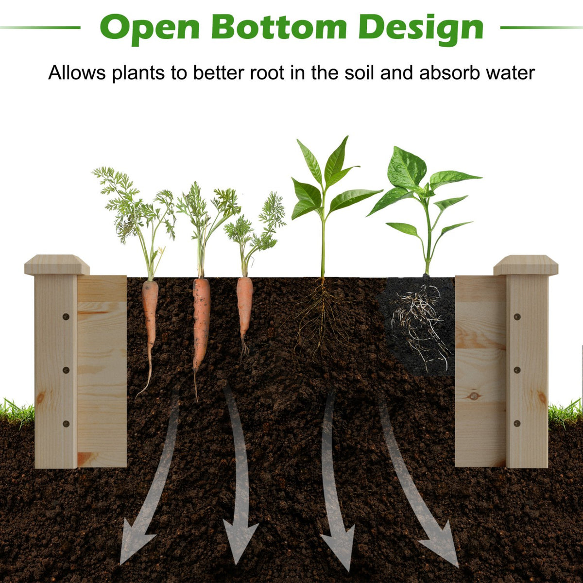 Wooden Vegetable Raised Garden Bed for Backyard Patio Balcony view 7