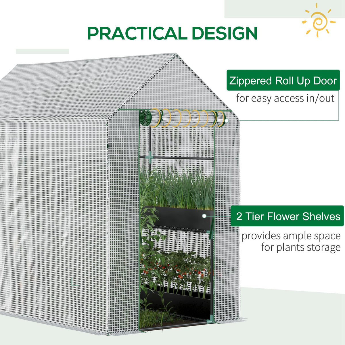 73" x 47" x 75" Walk-in Greenhouse Outdoor Portable Plant Flower Growth Warm House Garden Tunnel Shed – view 4