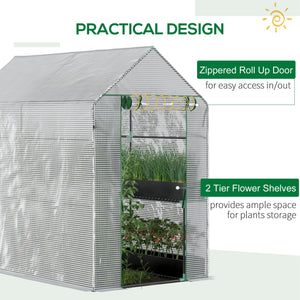 73" x 47" x 75" Walk-in Greenhouse Outdoor Portable Plant Flower Growth Warm House Garden Tunnel Shed – view 4