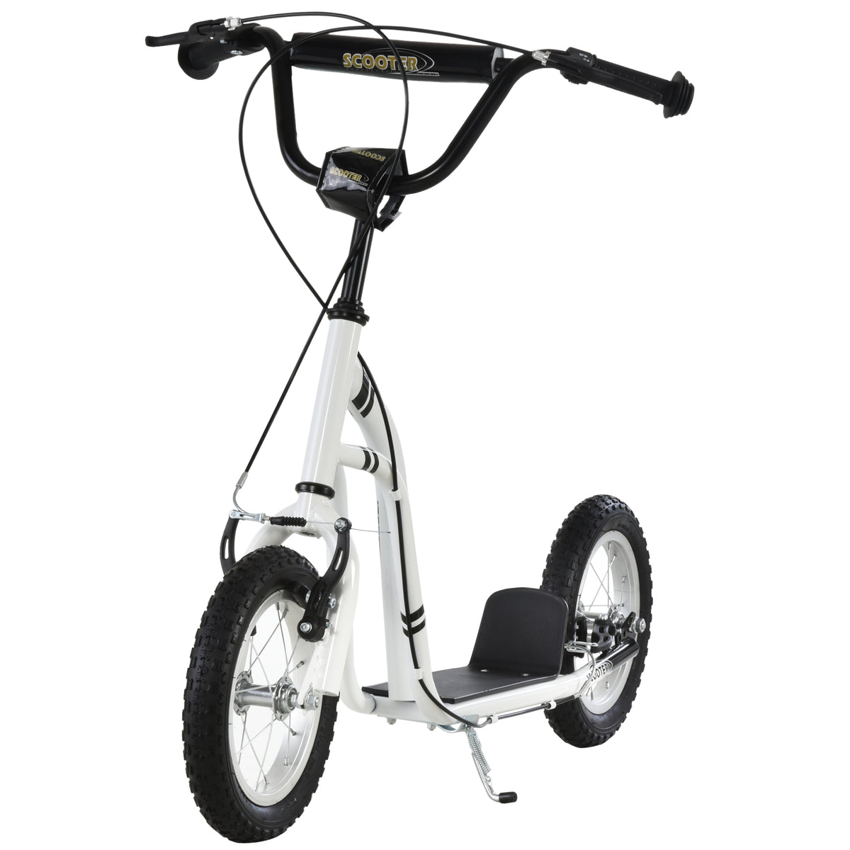 Aosom Dual Brakes Kick Scooter 12-Inch Inflatable Front Wheel Ride On Toy for Age 5+