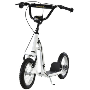 Aosom Dual Brakes Kick Scooter 12-Inch Inflatable Front Wheel Ride On Toy for Age 5+
