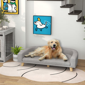 Dog Sofa for Large Dogs with Washable Cover, Anti-slip Foot Pads, Dark Grey – view 14