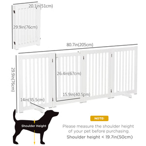 Free Standing Wooden Pet Gate Indoor Dog Barrier Foldable Step Over Doorway Fence Safety Gate with Open Door – view 3