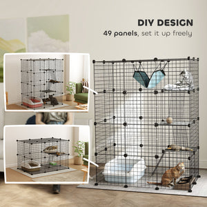 4 Tier DIY Cat Cage Indoor, Catio for 1-3 Cats with Hammock, 5 Doors, 3 Ramps, 3 Jumping Platforms – view 18