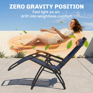 Zero Gravity Chair Set of 2 Patio Chair with Side Table Cupholders and Pillows for Pool, Backyard, Lawn – view 10