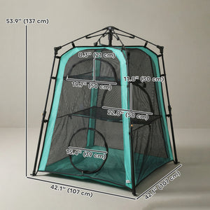 Cat Tent, 3-Tier Portable Pet Tent for Indoor Outdoor, Cat House with Multi-Door, Carry Bag, Breathable Mesh