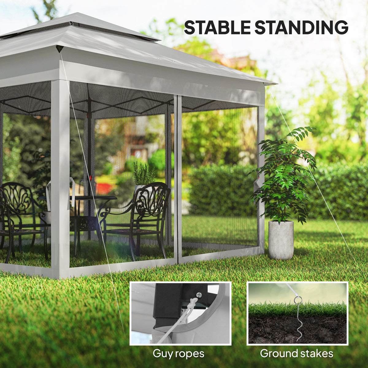11' x 11' Pop Up Canopy 2-Tier Soft Top Shelter Event Tent w/ Netting Carry Bag for Patio Backyard Garden – view 19