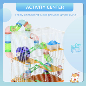 5 Tiers Hamster Cage Portable with Exercise Wheels Play Tube Water Bottle Dishes House Ladder for Gerbils – view 24