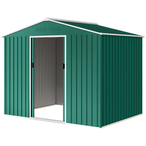 8' x 6' Outdoor Storage Shed, Metal Garden Tool Storage House with Lockable Sliding Doors and Vents for – view 15
