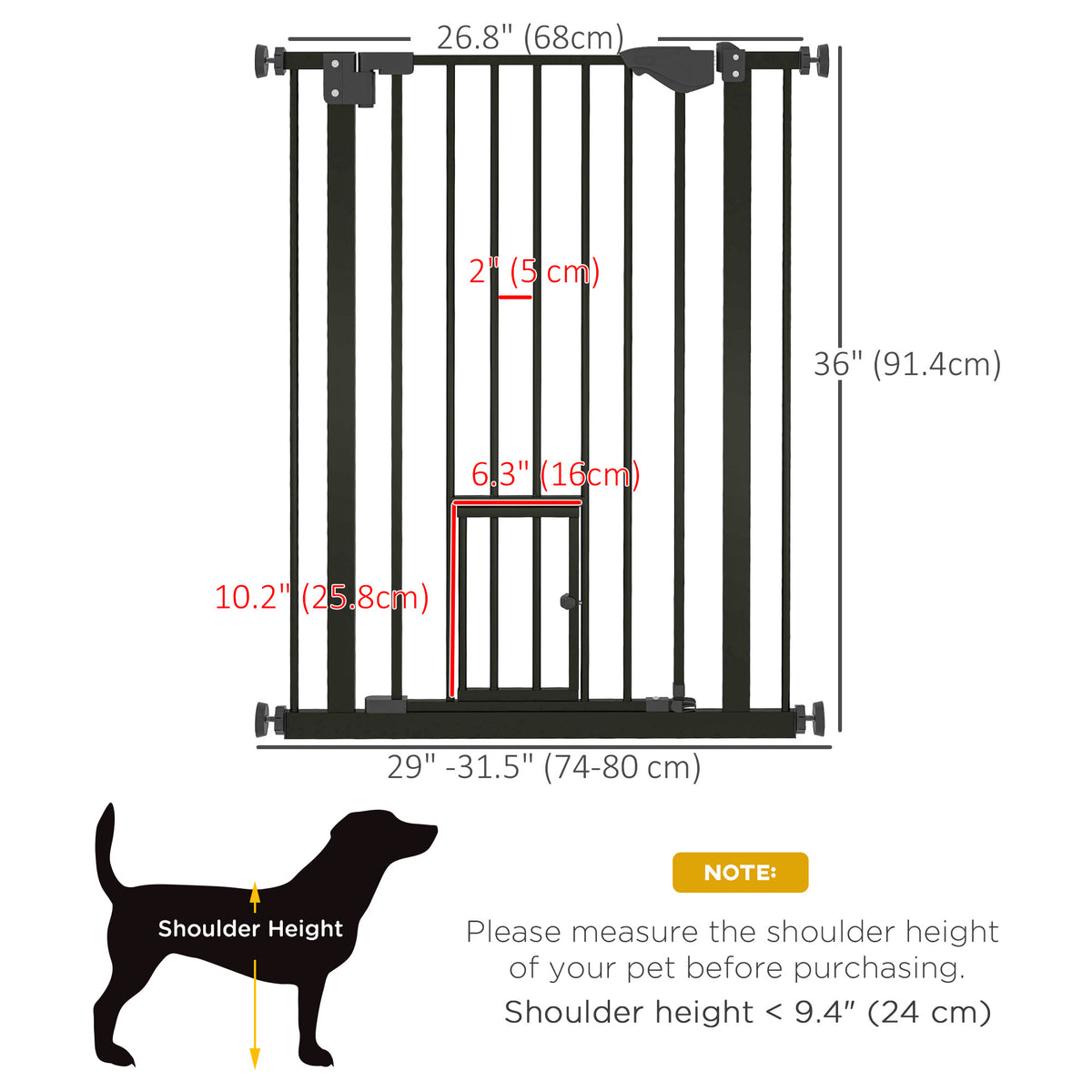 36" Easy Open Indoor Dog Gates for Doorways, House, Stair - White – view 9