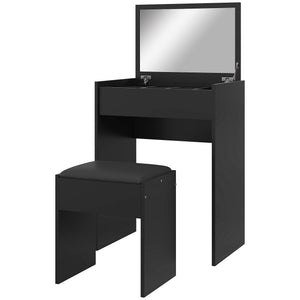 Modern Vanity Set with Makeup Table and Cushioned Stool – view 8