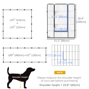 16 Panel 39" Height Heavy Duty Dog Playpen for Small Medium Large Dogs, Grey