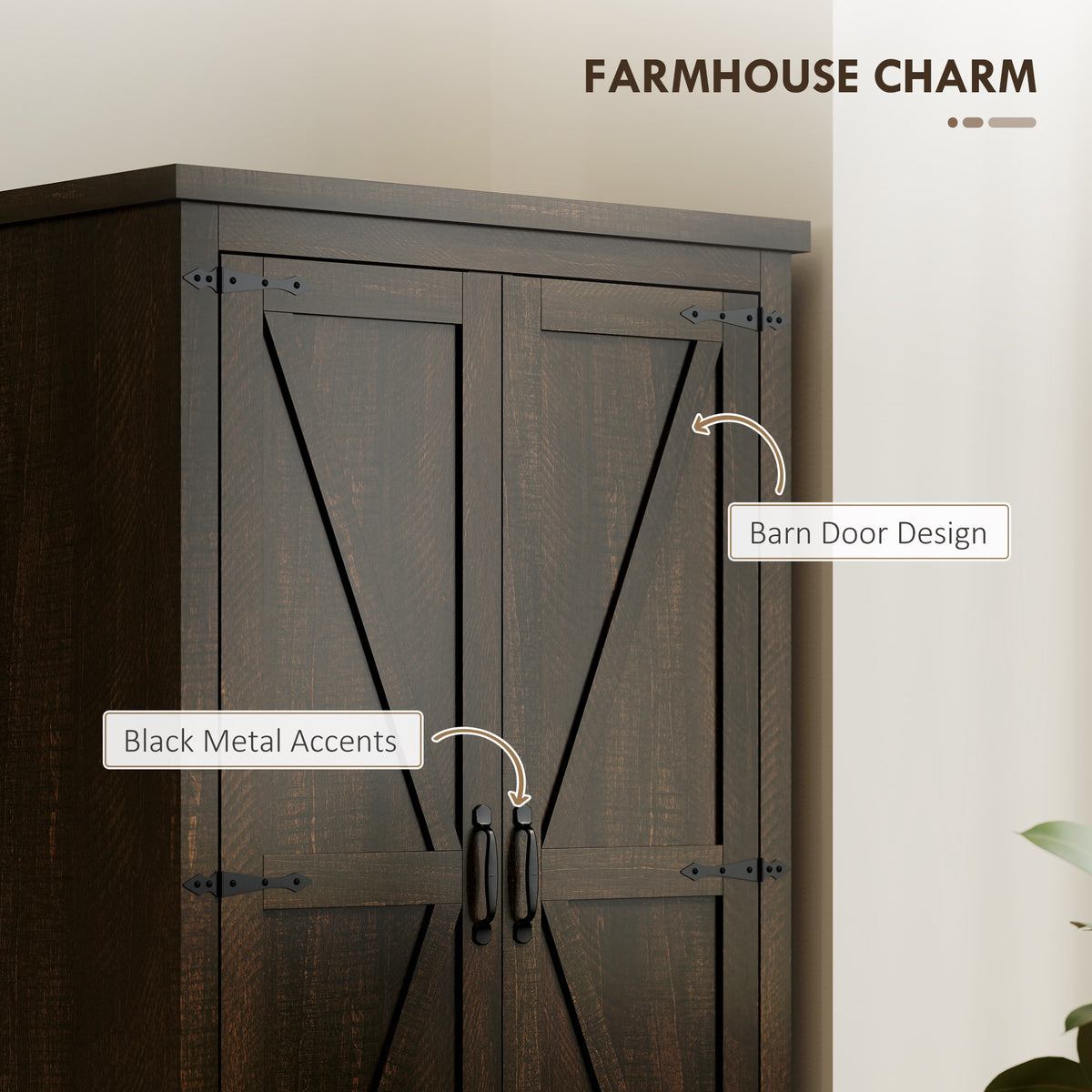 Farmhouse Kitchen Pantry Storage Cabinet, 64" Freestanding Kitchen Pantry Cabinet with Drawers – view 10