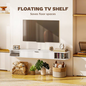 47" Floating TV Stand for TVs up to 50 Inch, Wall Mounted Media Console with Flip Drawer and 2 Open – view 17