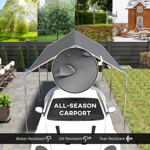 10' x 20' Carport Heavy Duty Galvanized Car Canopy with Included Anchor Kit, 3 Reinforced Steel Cables – view 10