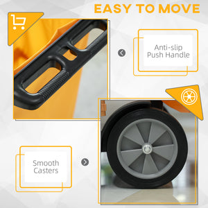 Janitorial Cart with 3 Shelves, Cleaning Cart on Wheels with Rubbish Bag and Mop Holders for Hotel – view 11