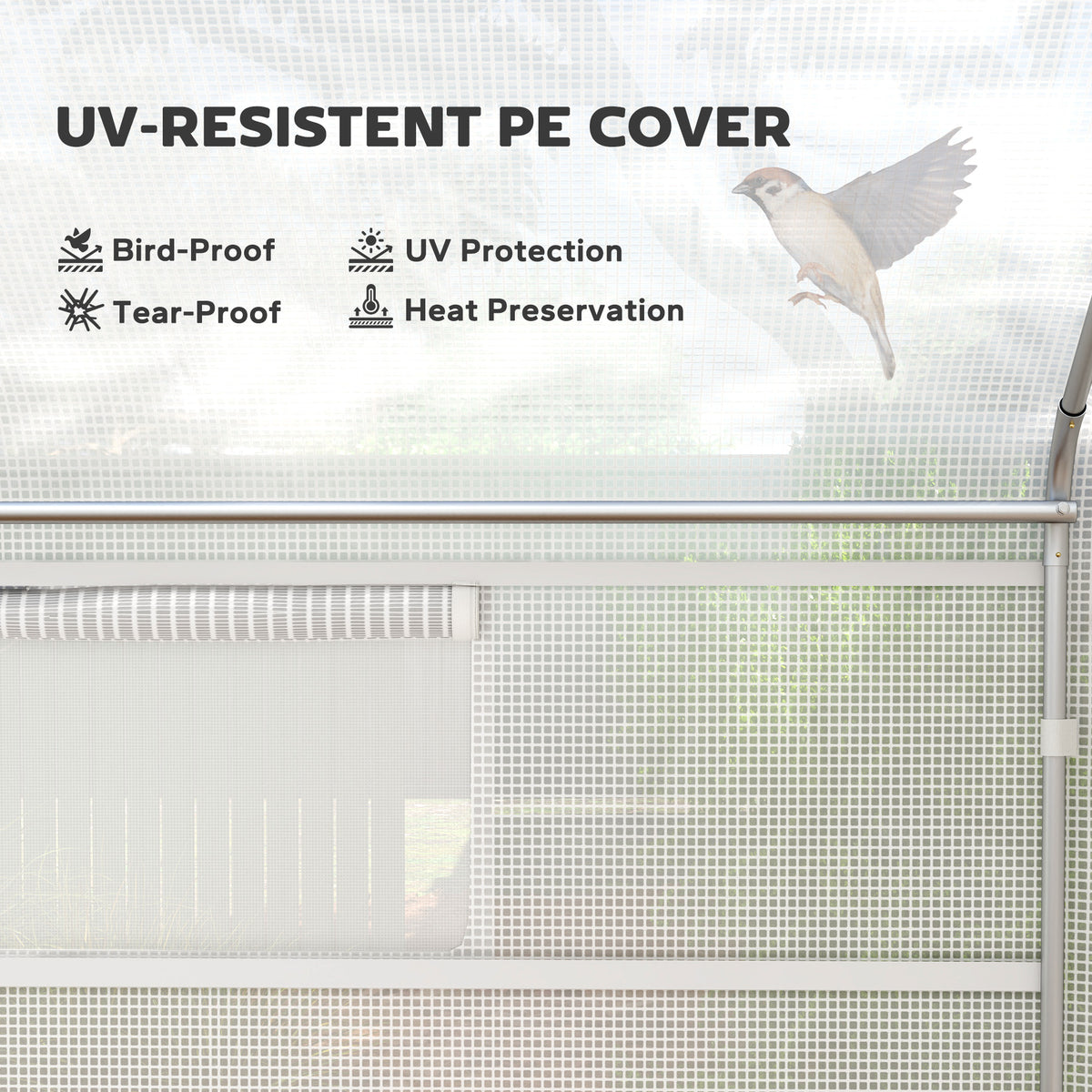 Walk-in Tunnel Greenhouse with Galvanized Steel Frame, Doors & Windows, Wind Resistant – view 10