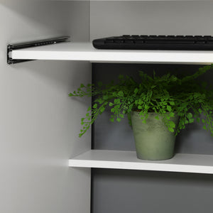 57" Computer Desk with Drawers, Home Office Desk with Keyboard Tray, Open Shelves and Lockable Drawer – view 14