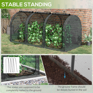 8' x 4' Crop Cage, Garden Plant Protector, with 2 Zippered Doors and 6 Ground Stakes, for Garden, Yard – view 13