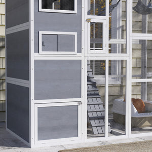 76" Catio Outdoor Cat Enclosure with Cat Condo, Jumping Platforms, Ladder, Ramps – view 6