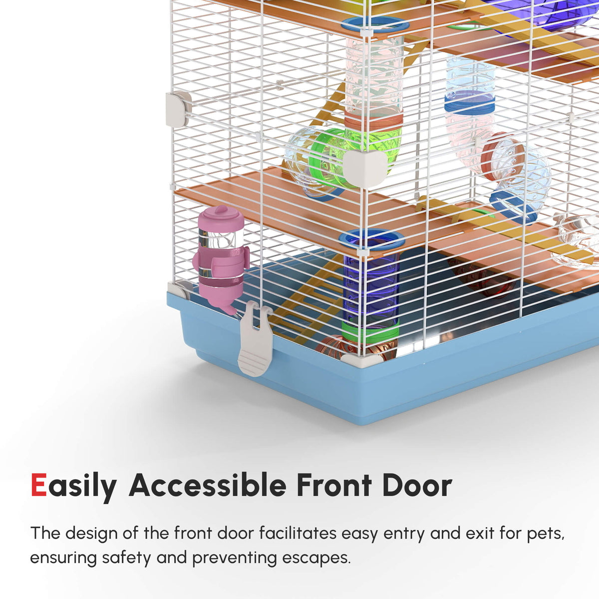 5 Tiers Hamster Cage Portable with Exercise Wheels Play Tube Water Bottle Dishes House Ladder for Gerbils – view 3